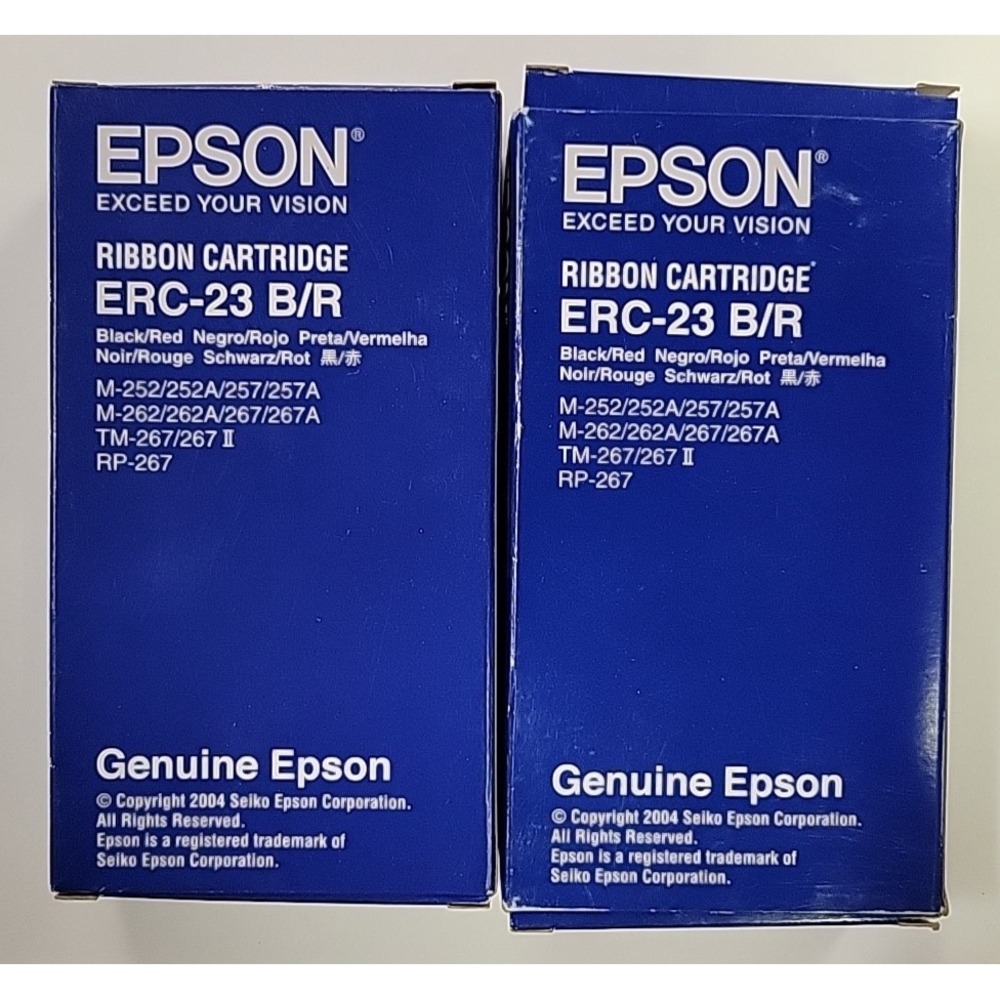 2 NIB‎ Epson ERC-23 B/R Black Red Ribbon Cartridge